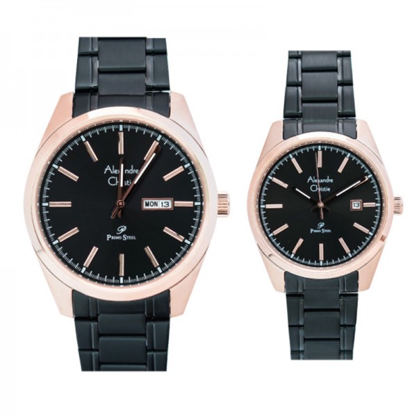 Alexandre Christie AC 1025 Rosegold Black Couple Alexandre Christie AC 1025 Rosegold Black Couple